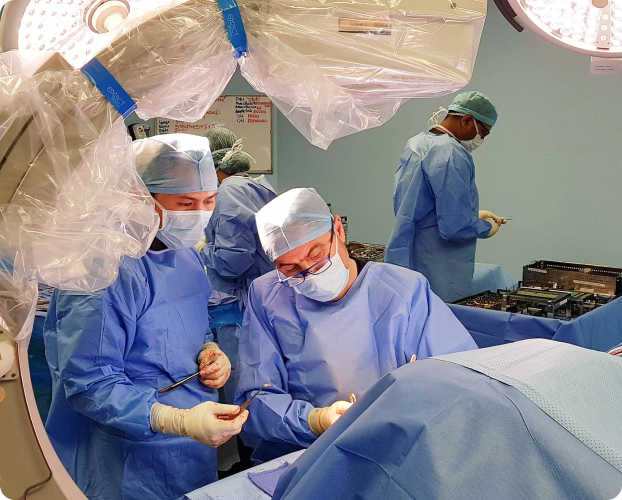 Dr. Louay Jabban operating in theatre